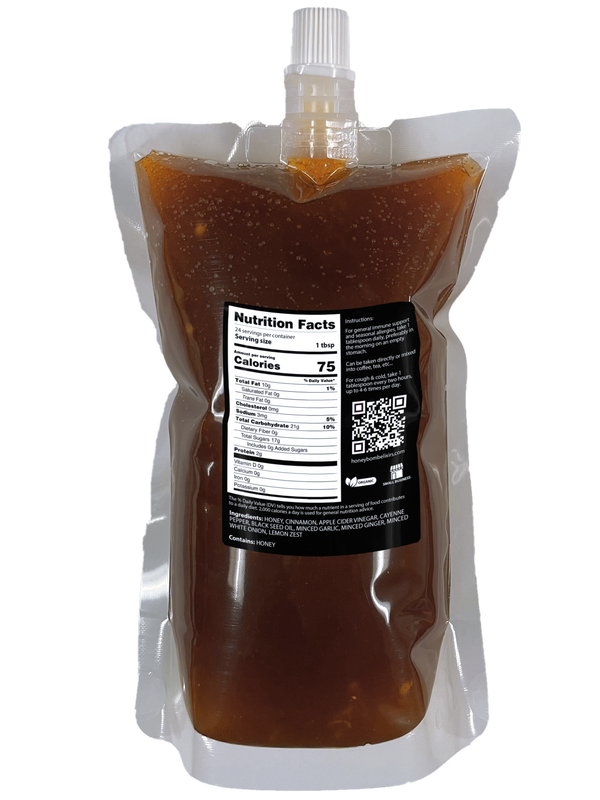 Honey Bomb Elixir (Original) - Immune Boost - 12 oz.